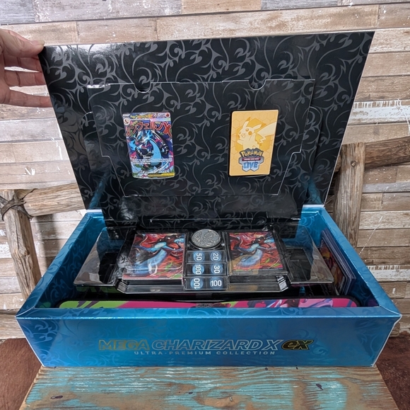 Mega Charizard X Ex Ultra Premium Collection W Promo Card #023 W Extra 3 Cards - Picture 1 of 15